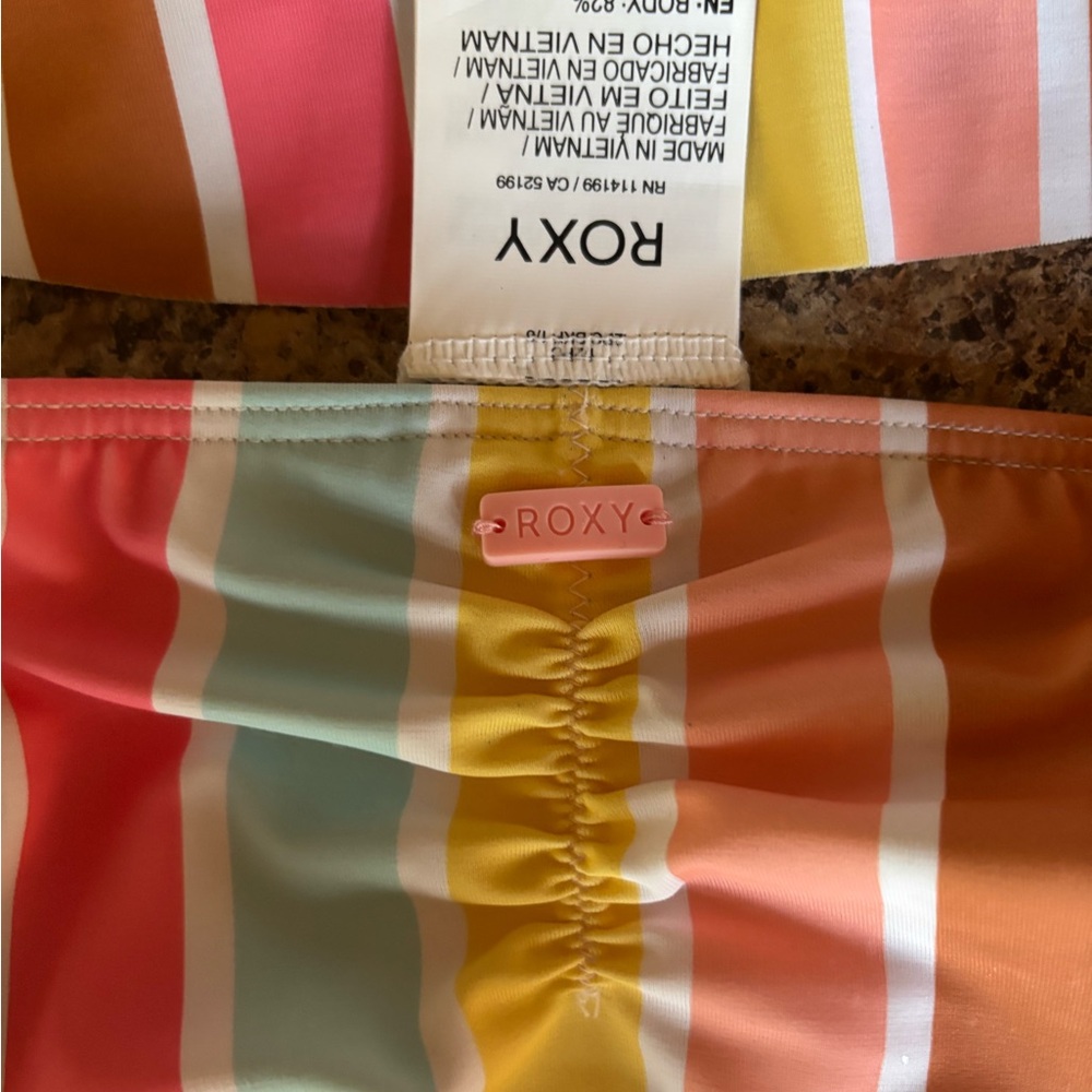 Roxy Kids' Vibrant Striped Bikini Set. NWT - Picture 6 of 6